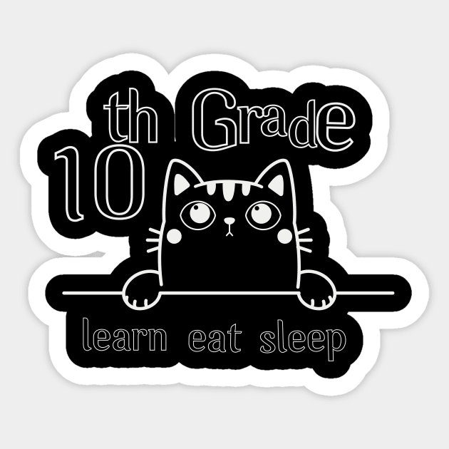 10th grade cat Sticker by hnueng111